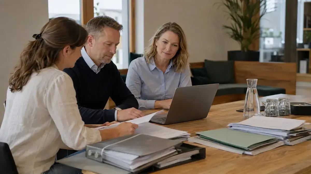 digitale Rechnungserfassung an einem Laptop mit sicherem digitalen Upload – Symbolbild zum Beitrag „Ausstehende Forderungen an Inkasso übergeben: Der richtige Zeitpunkt“.