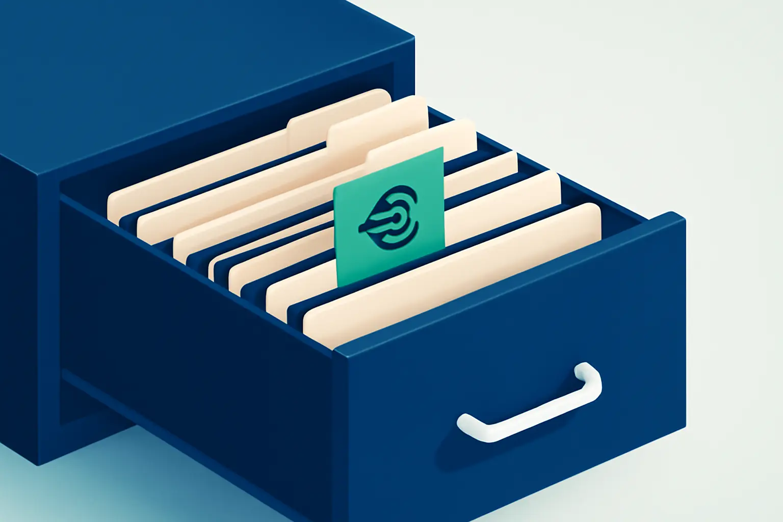 Halb geöffnete Schreibtischschublade mit ordentlichen Registertrennern – Symbolbild zum Thema Ausstehende Forderungen