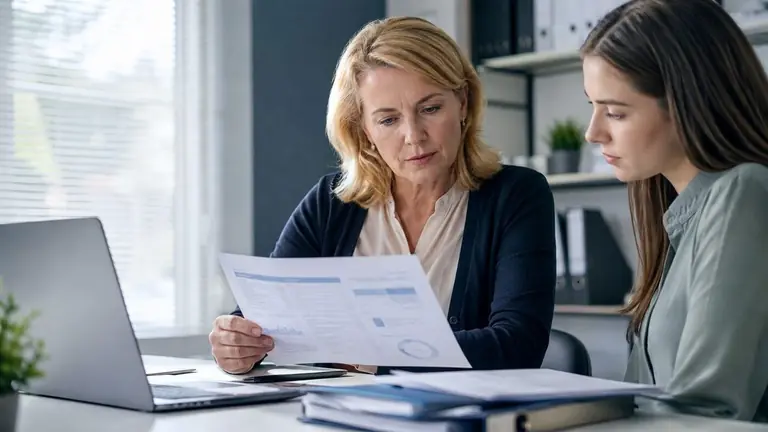 Controller reviewing statements – editorial image for “Build a New York B2B Matrix Before Choosing the Best Collection Agency”.