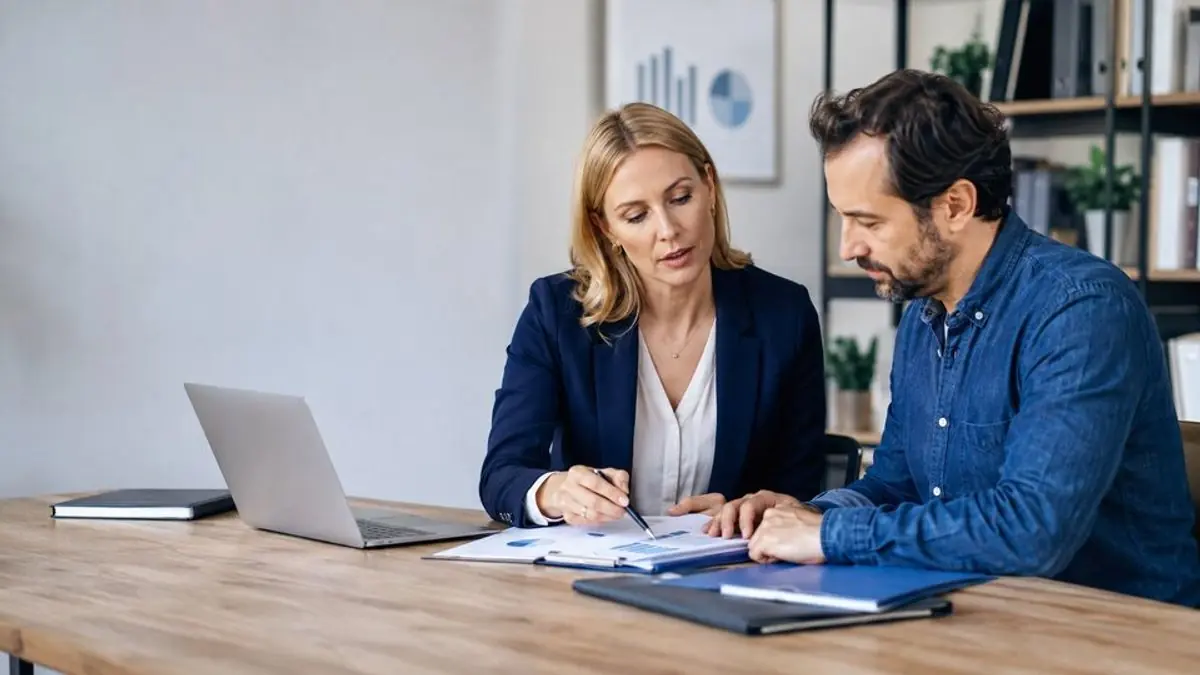 Commercial account review meeting – editorial image for “Due Diligence for a Debt Collection Agency for Small Business in California”.