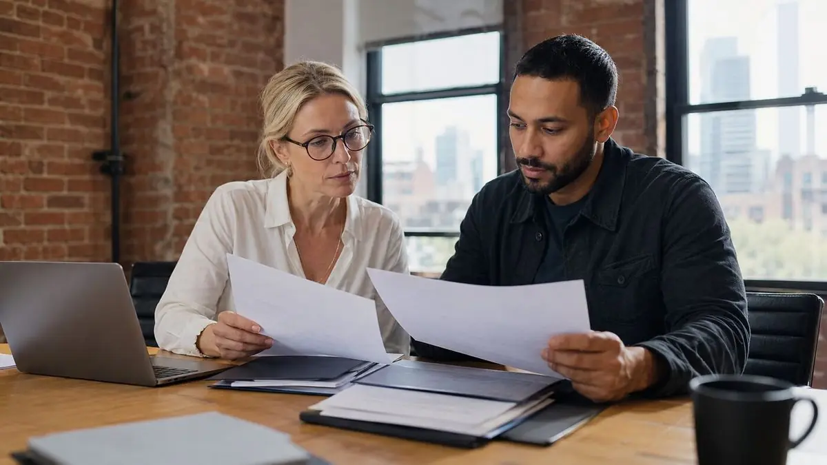 Commercial account review meeting – editorial image for “Due Diligence for a Debt Collection Agency for Small Business in Florida”.