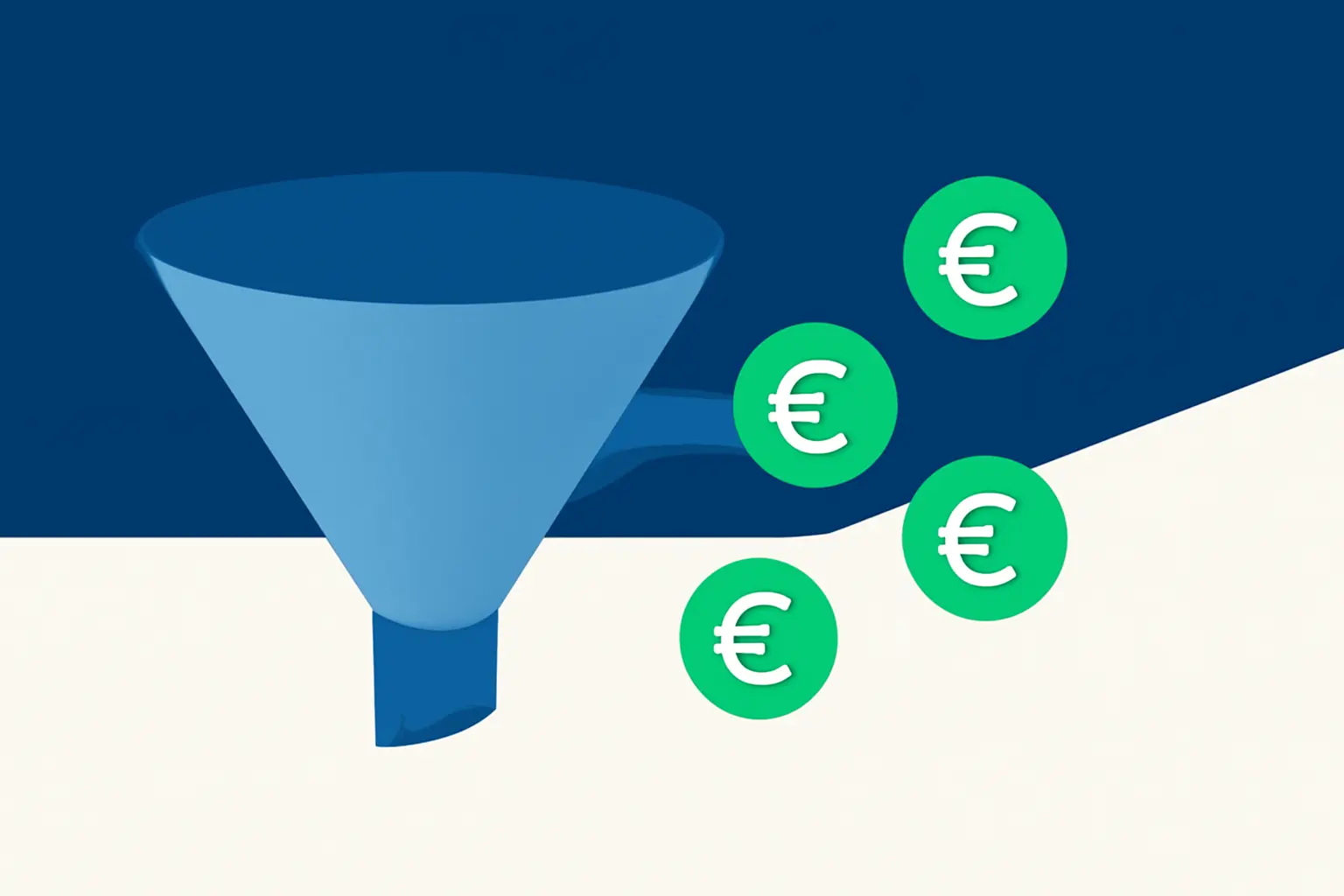 Abstrakter Trichter, der sich von breit nach schmal verjüngt – Symbolbild zum Thema Forderungsmanagement