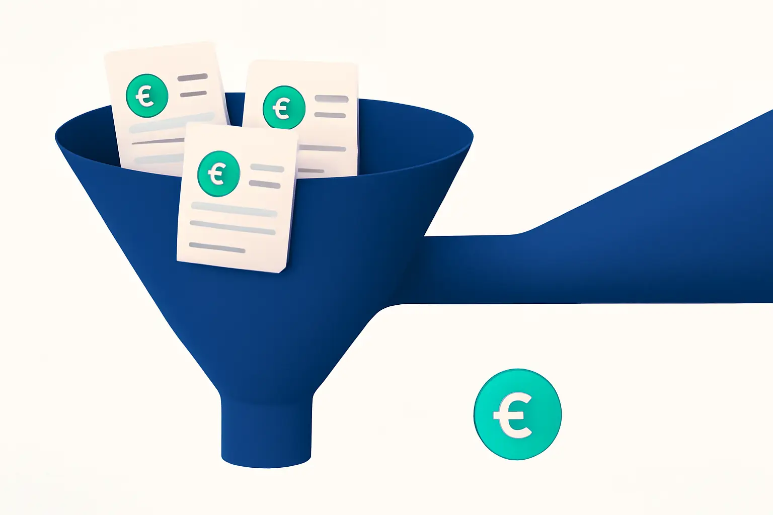 Abstrakter Trichter, der sich von breit nach schmal verjüngt – Symbolbild zum Thema Forderungsmanagement