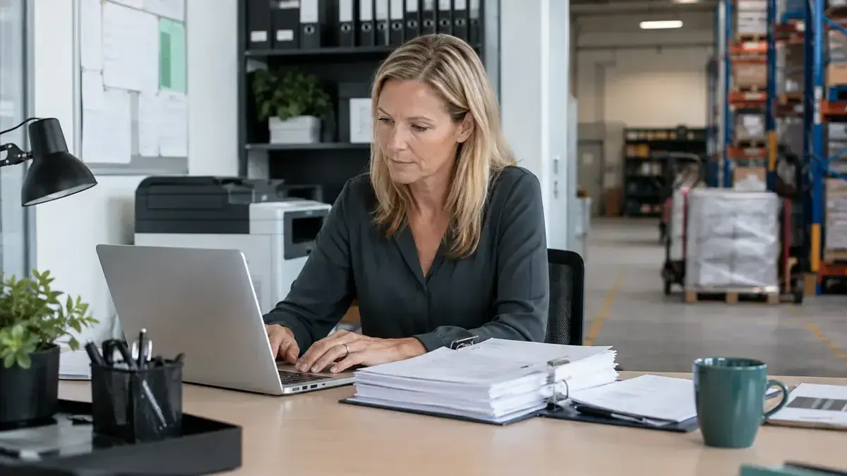 digitale Rechnungserfassung an einem Laptop mit digitalem Rechnungsdokument – Symbolbild zum Beitrag „Inkasso für Unternehmen und E-Rechnung: Datenqualität als Erfolgsfaktor“.