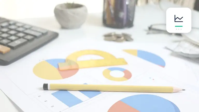 Financial metrics, charts and a calculator with clear performance chart – editorial image for “Business debt collection: what DSO, aging and recovery rate show”.