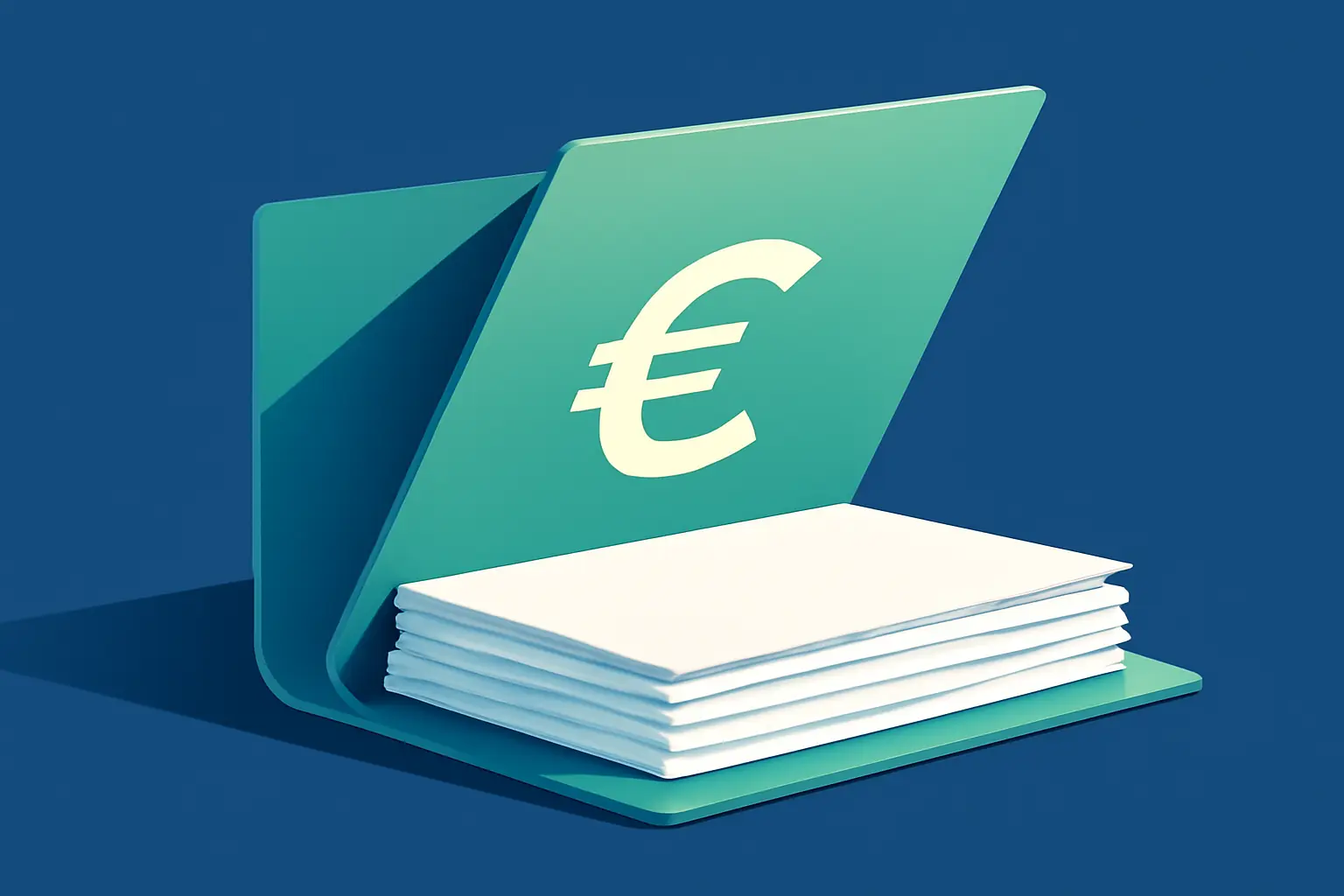 A stylised folder revealing neatly layered paperwork – illustration for the topic Debt collection