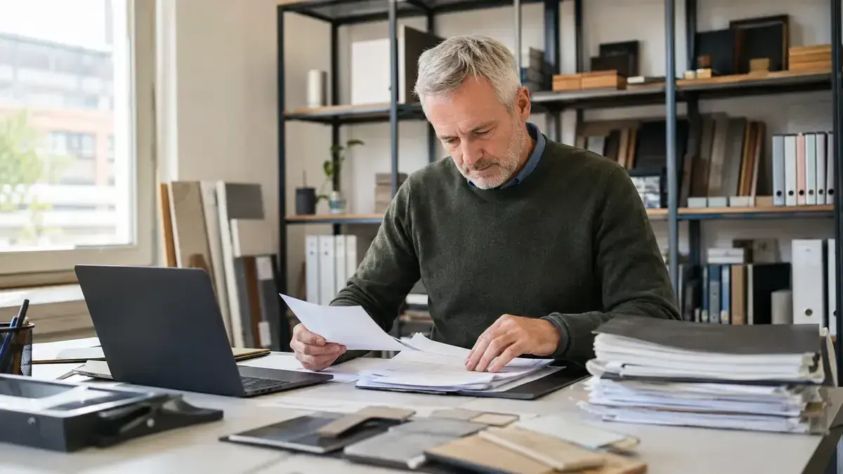 Organised invoices and business records with digital invoice document – editorial image for “Open receivables despite a payment receipt: how to allocate unassigned payments correctly”.