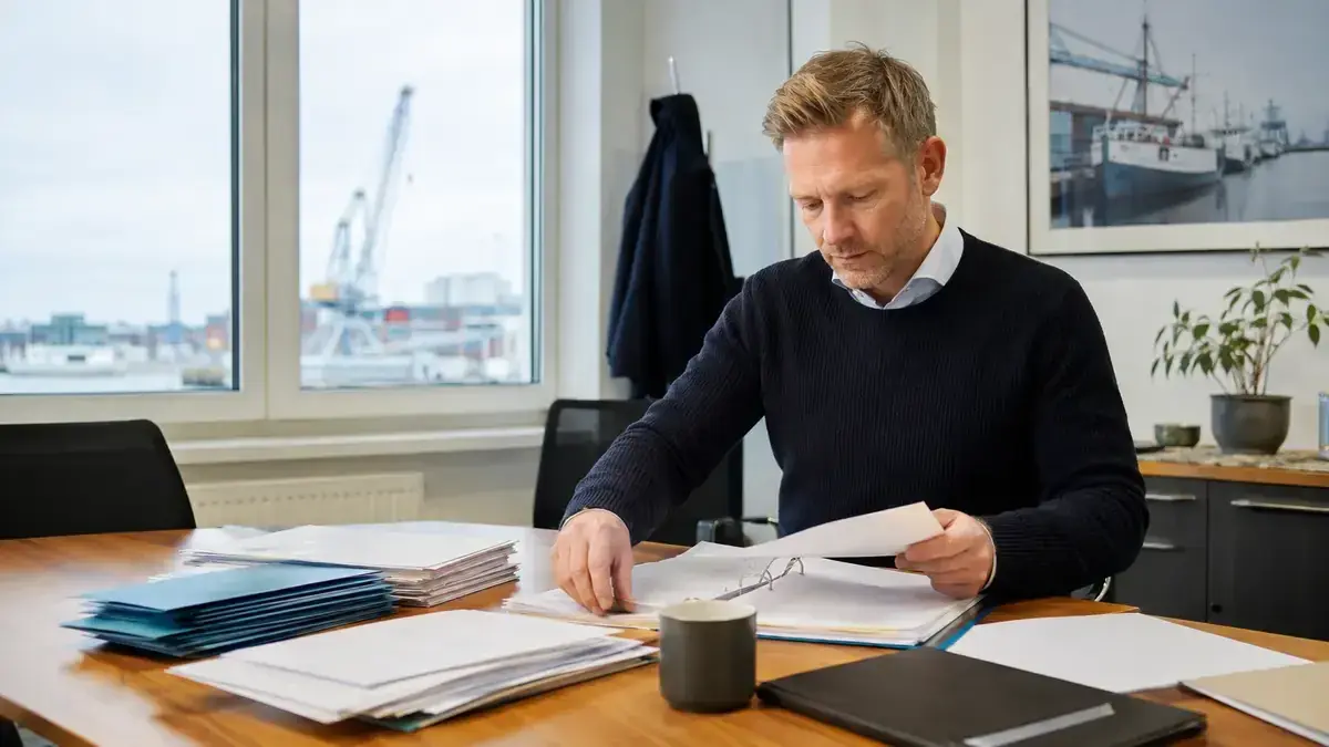 Organised invoices and business records with professional partnership symbol – editorial image for “Invoice is not paid without a written contract: which records count”.