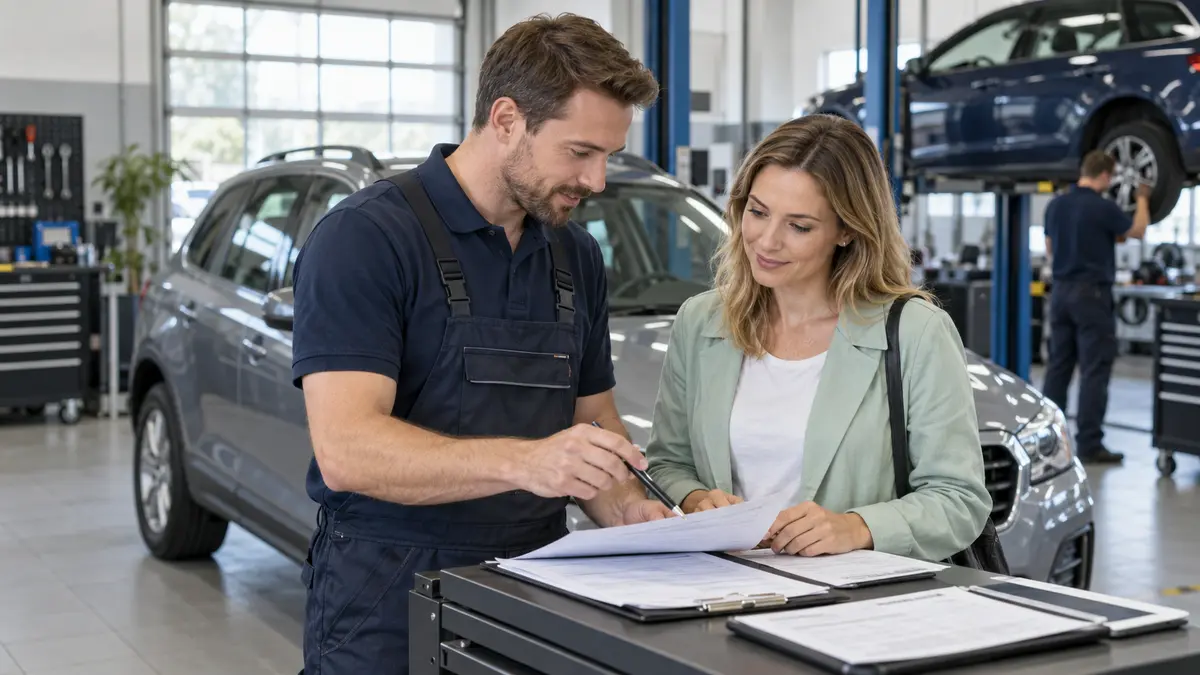 Autohäuser & Werkstätten: Prüfung einer offenen Forderung anhand von Rechnung und Nachweisen – Symbolbild zum Beitrag „Werkstatt- oder Fahrzeugrechnung offen: Was Autohäuser vor dem Inkasso prüfen sollten“.